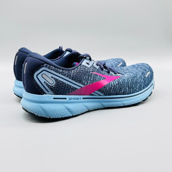 Brooks Shoes Womens 11.5 Blue Fuchsia Ghost 14 Cushioned Road Running Shoes - Picture 7 of 11